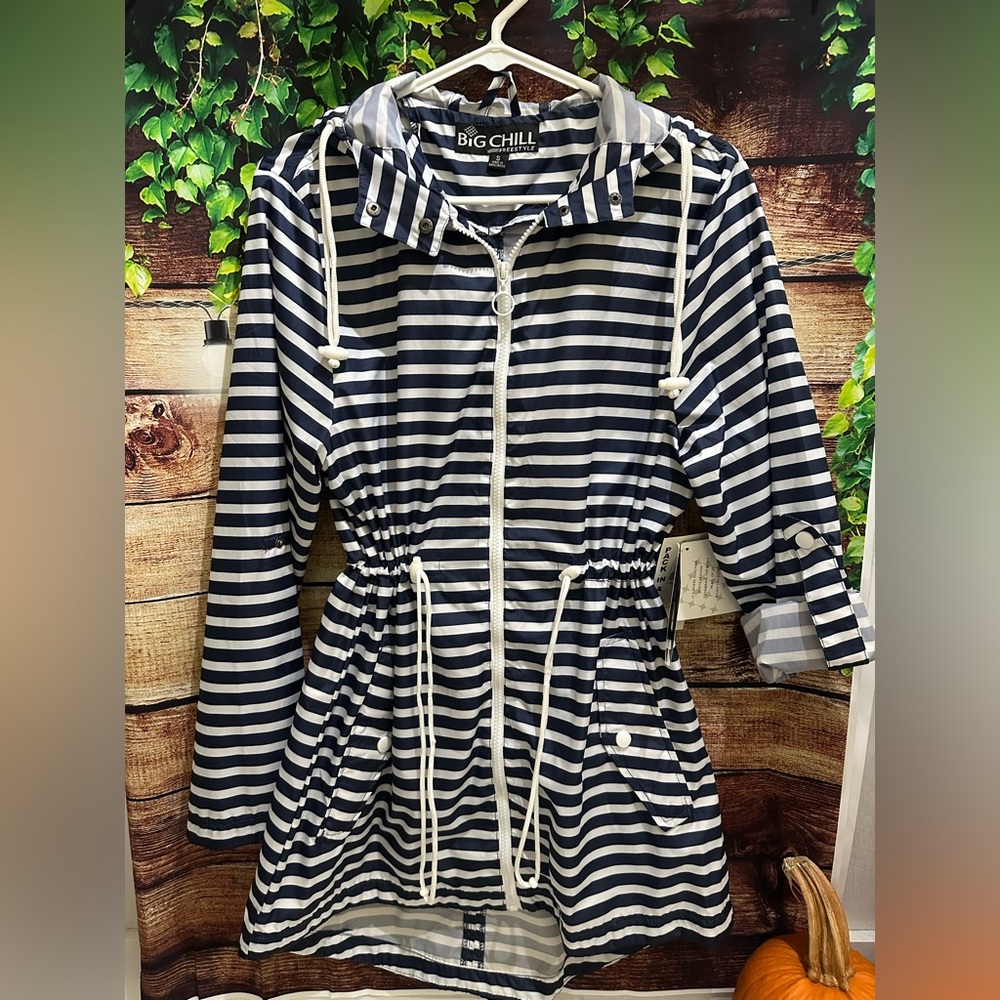 Big Chill Navy and White Striped Utility Jacket